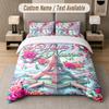 Love Hearts Theme Custom Text Or Name 3Pcs Bedding Set 1 Flat Sheet & 2 Pillowcases Personalized Home Bedding