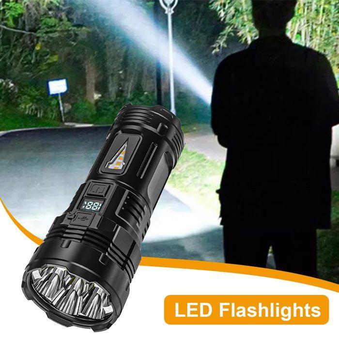 AIMOONSA Lampe de poche LED rechargeable USB, 4 modes, portée longue, ABS anti-choc - 17,5 cm