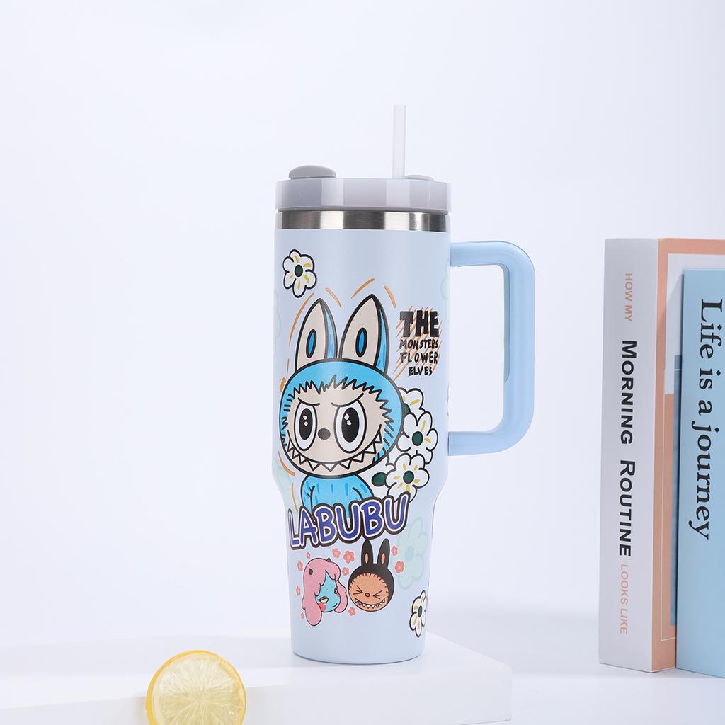 Cartoon 40oz Auto-Becher Thermoisolierender Wasserbecher Edelstahl Thermosbecher Große Kapazität Auto-Becher