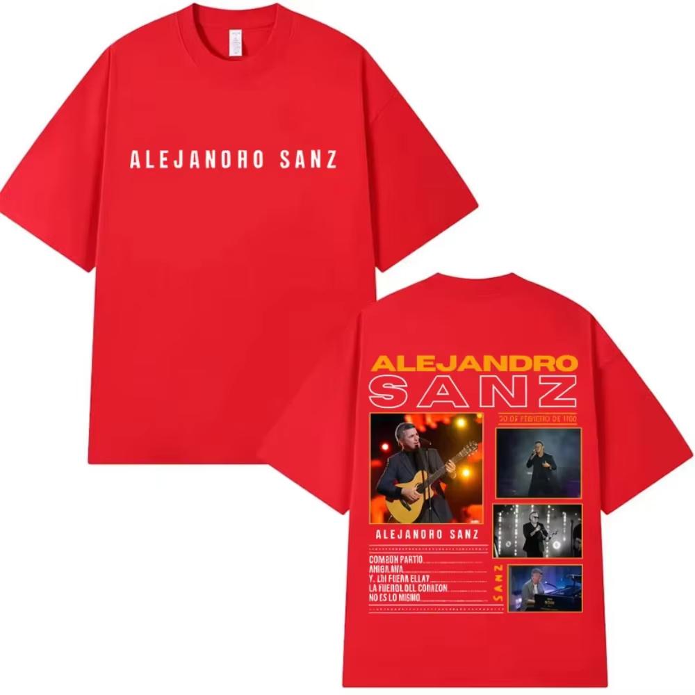 Sänger Alejandro Sanz Grafik Mode T-Shirt Sommer Harajuku T-Shirts Gothic Herren reine Baumwolle T-Shirt Lässig Retro Tee Geschenk für Fans