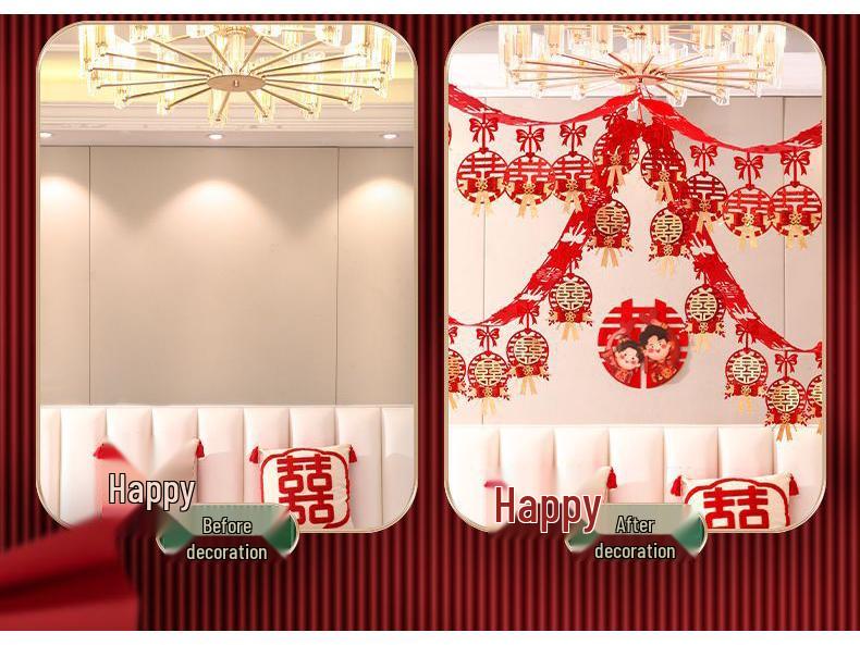 Doppeltes Glück Hochzeitszimmer Dekorationsset für Schlafzimmer und Wohnzimmer