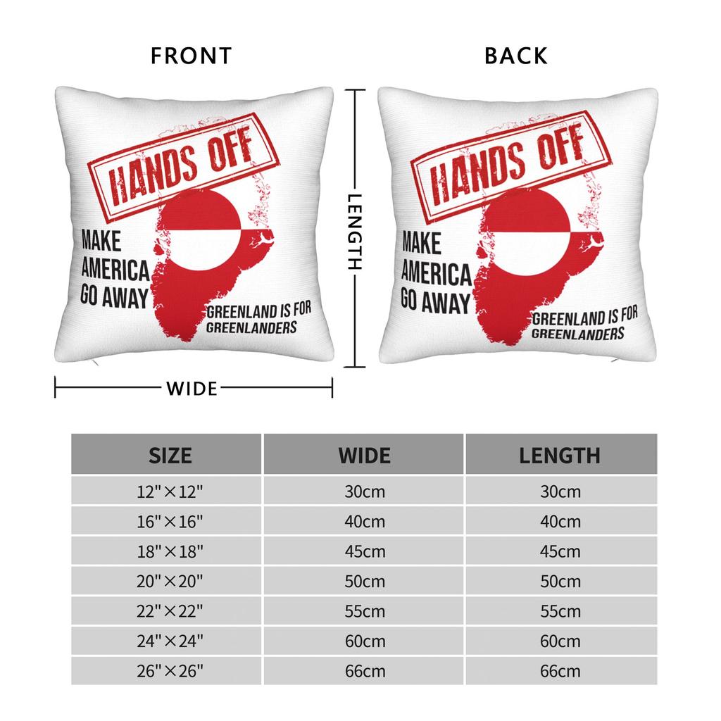 Greenland  Square Pillow Case MAGA Cushion Covers Creative Zippered Decor Pillowcover for Car 18x18