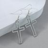 Cool Gothic Cross Earrings for Women Men Religious Crucifix Drop Earrings Metal Punk Hip Hop Jewelry Gifts