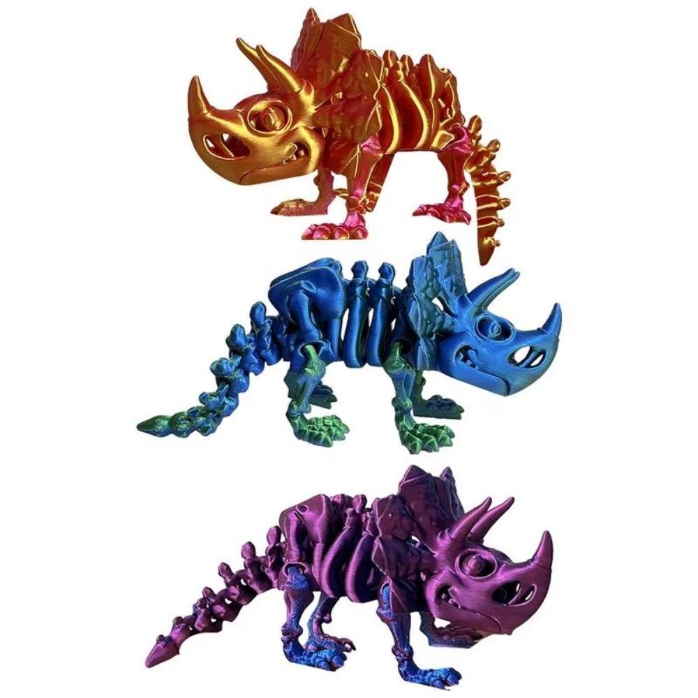 Candy Color 3D Printed Crystal Dinosaur Crystal 3D Articulated Dinosaur Toys  Kid Gift