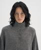 TRIP LE SENS Wool High-Neck Button Knit_Gray