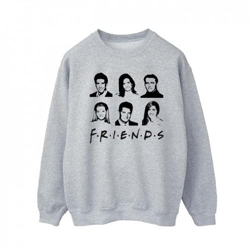 Friends Mens Faces Logo Sweatshirt