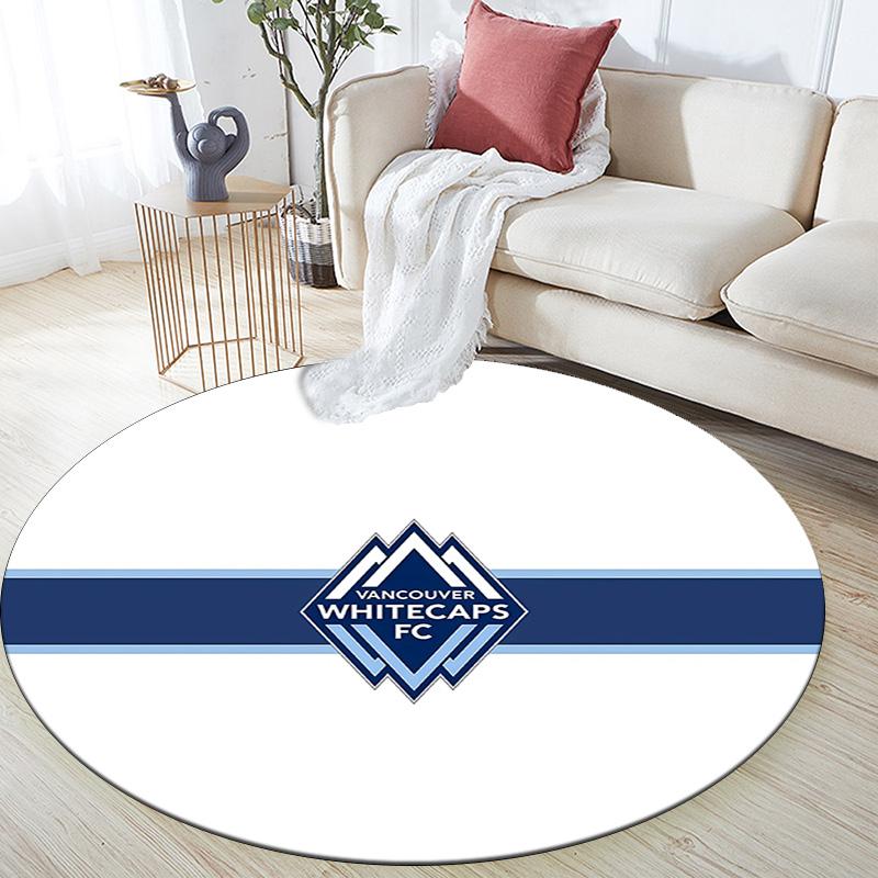 Vancouver Whitecaps Football Club Round Area Rug,Carpet Rug for Living Room Bedroom Sofa Playroom Decor,Non-slip Floor Mat