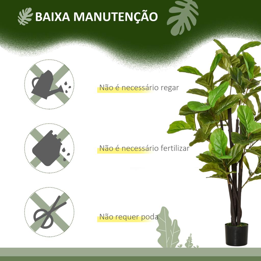 Artificial Ficus Plant 130 Cm With 78 Leaves And Decorative Artificial Plant Pot For Indoor And Outdoor Home Living Room Office Green