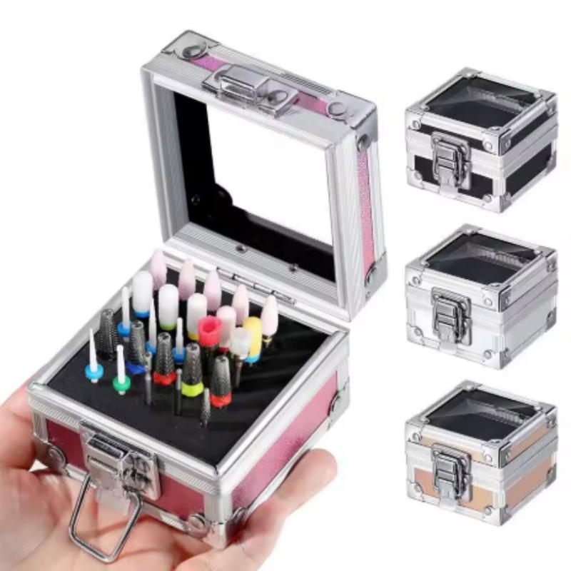 25/40/50 Holes Grinding Head Bit Storage Box Unique Design Empty Nail Drill Bits Organizer Holder Container Nail Bit Display