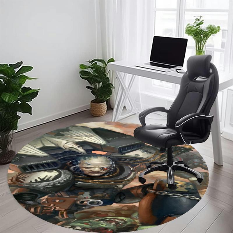 Warhammer 40K Printed Round Rug Carpet Chair Rug Area Rug Entryway Doormats,for Office Chair Living Room Bedroom Kitchen Room.