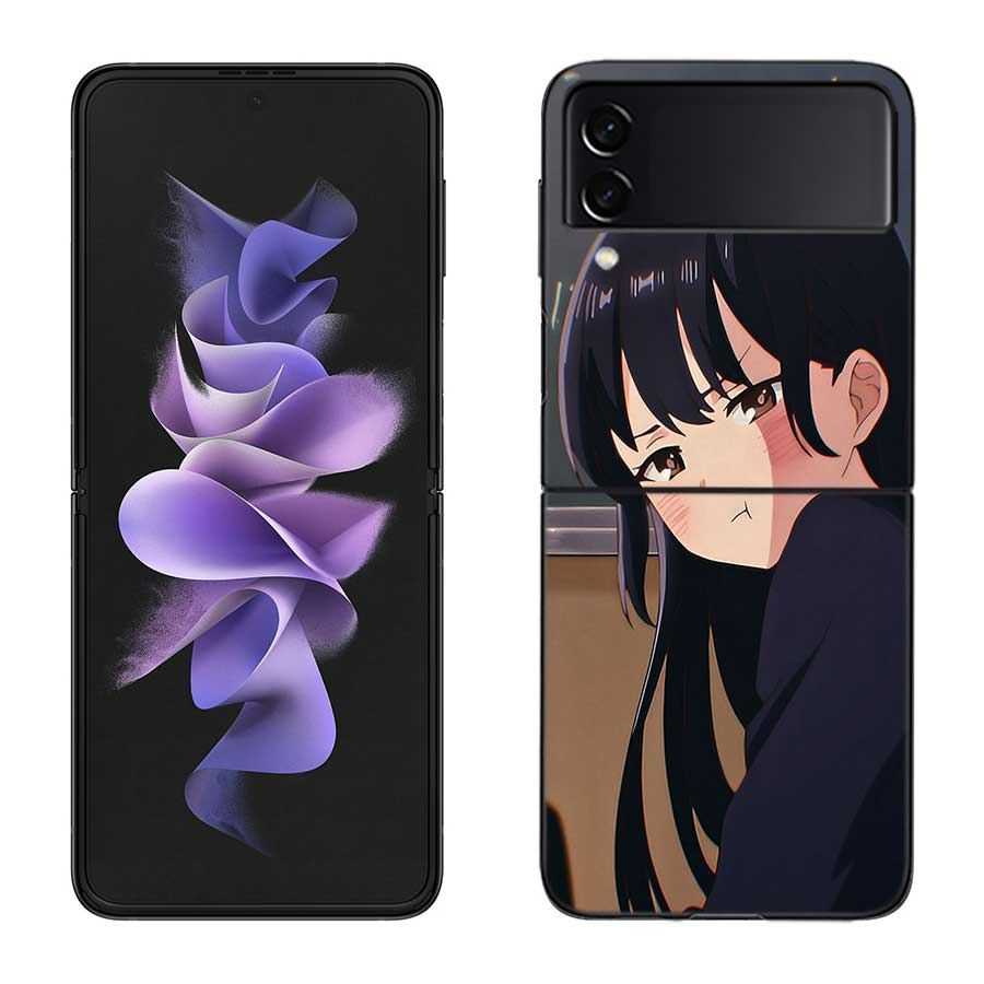 Yamada Anna Phone Case For Samsung Z Flip 7 6 5G Galaxy Z Flip 5 4 3 Black Hard Cell Cover Luxury PC Shell Coque