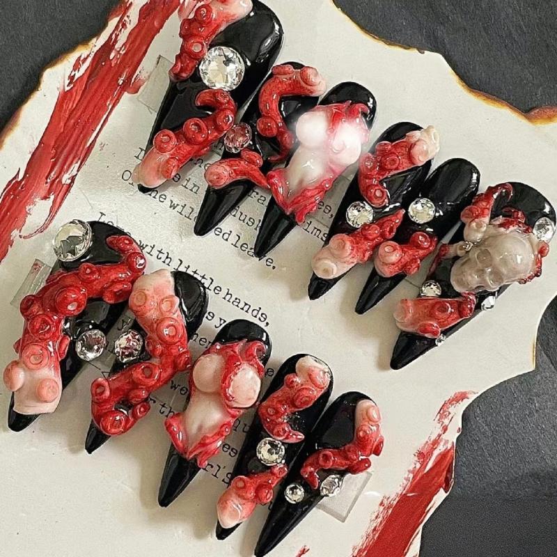 3D Tırnak Kalıbı Derin Deniz Mavisi Yüzük Ahtapot Damgalama Şablonları UV Jel Oje Sanatı Kalıbı Silikon Oyma Aracı Kendin Yap Tasarım Tırnak Takısı