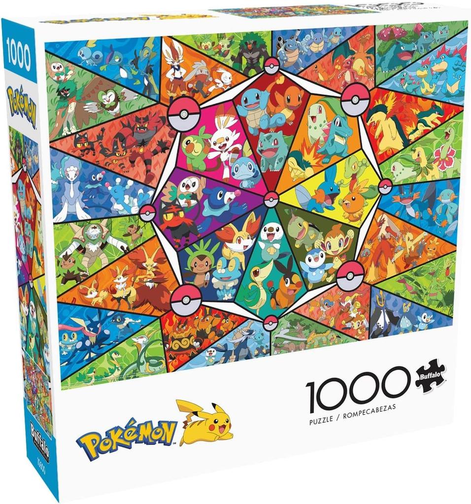Buffalo Games Stained Glass Starter Jigsaw Puzzle for Adults A Challenging Puzzle Perfect for Game Nights Finished X - Pokémon - - 1000-Piece - -