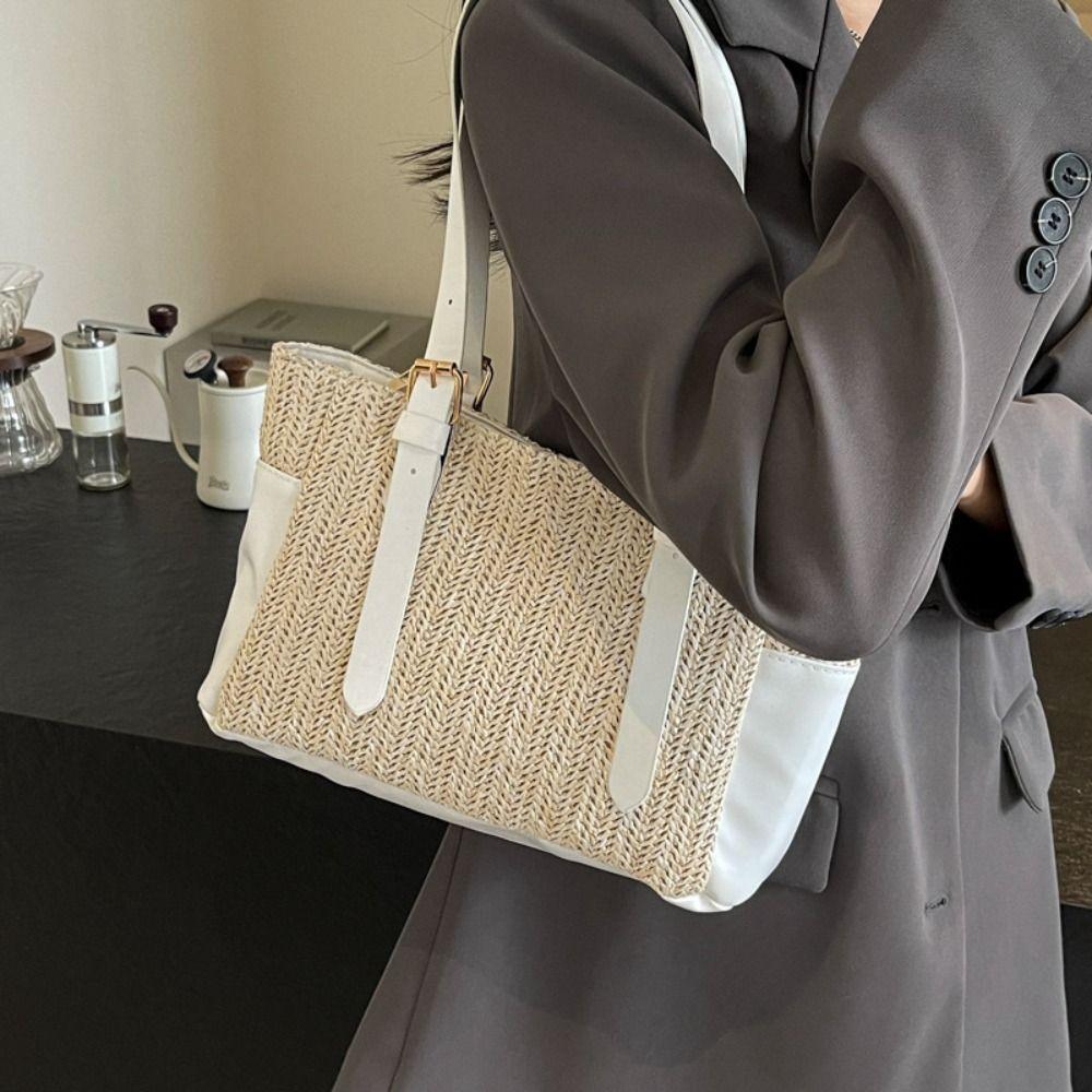 

Straw Bags New Style Handbags Large Capacity Tote Bags New Shoulder Bag чёрный