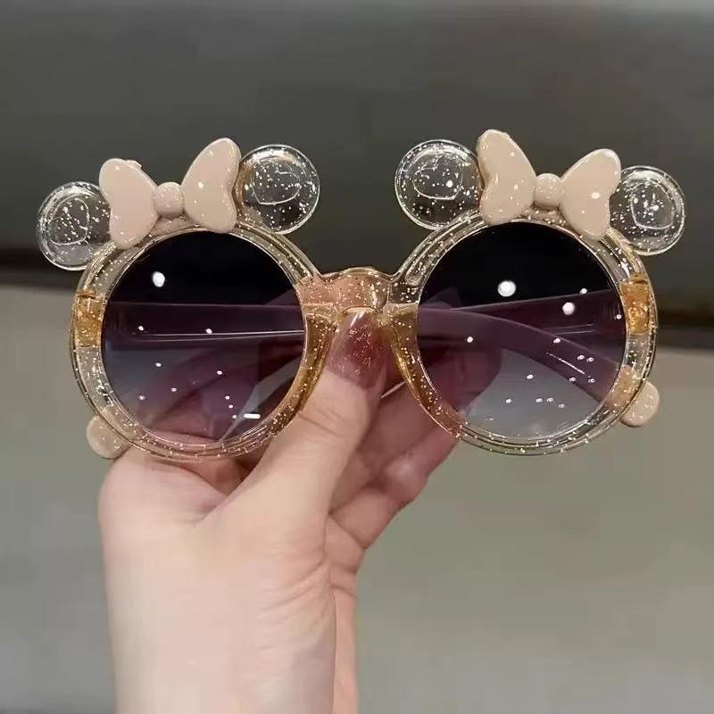 Crystal Bow Cartoon Kids' Sunglasses - Versatile, Trendy, and Cute Children's Fashion.