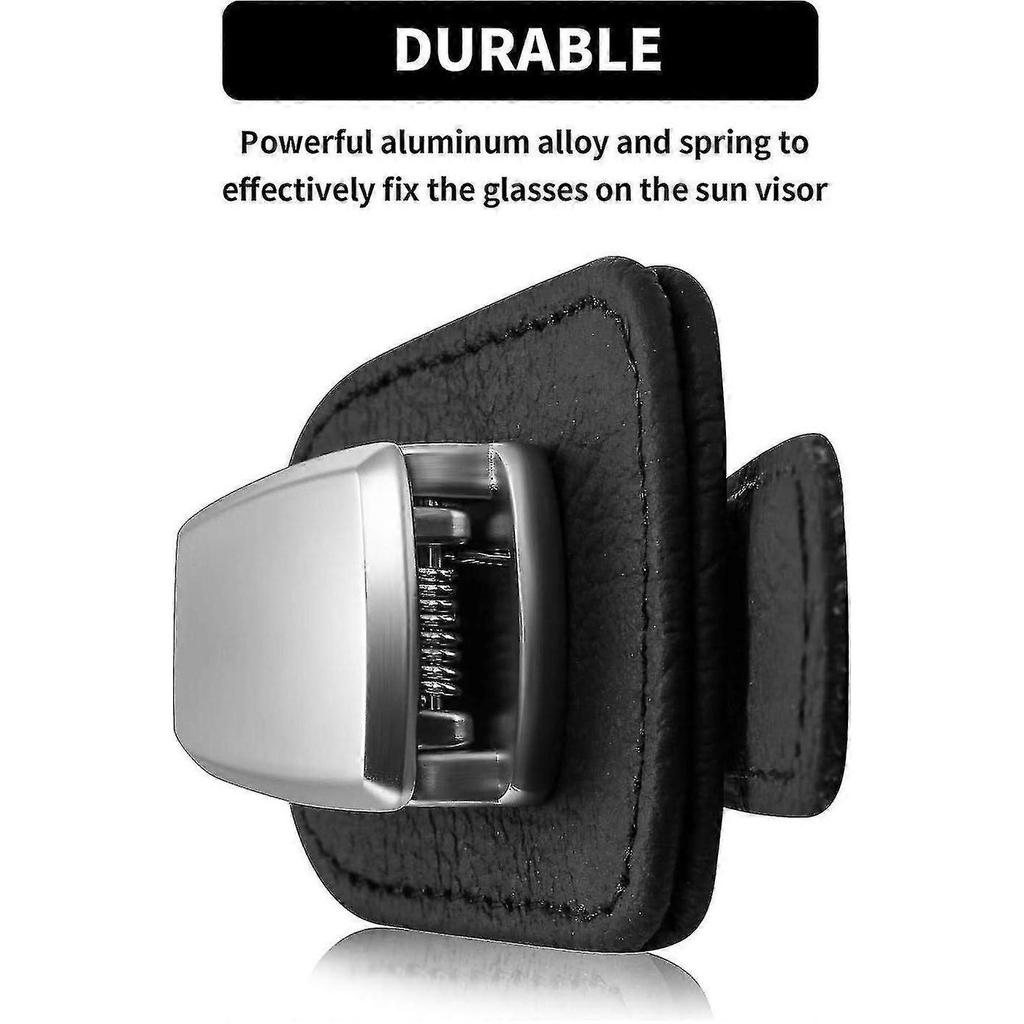 2 Packs Car Glasses Holder Universal Car Visor Sunglasses Holder Clip Leather Glasses Hanger and Tic