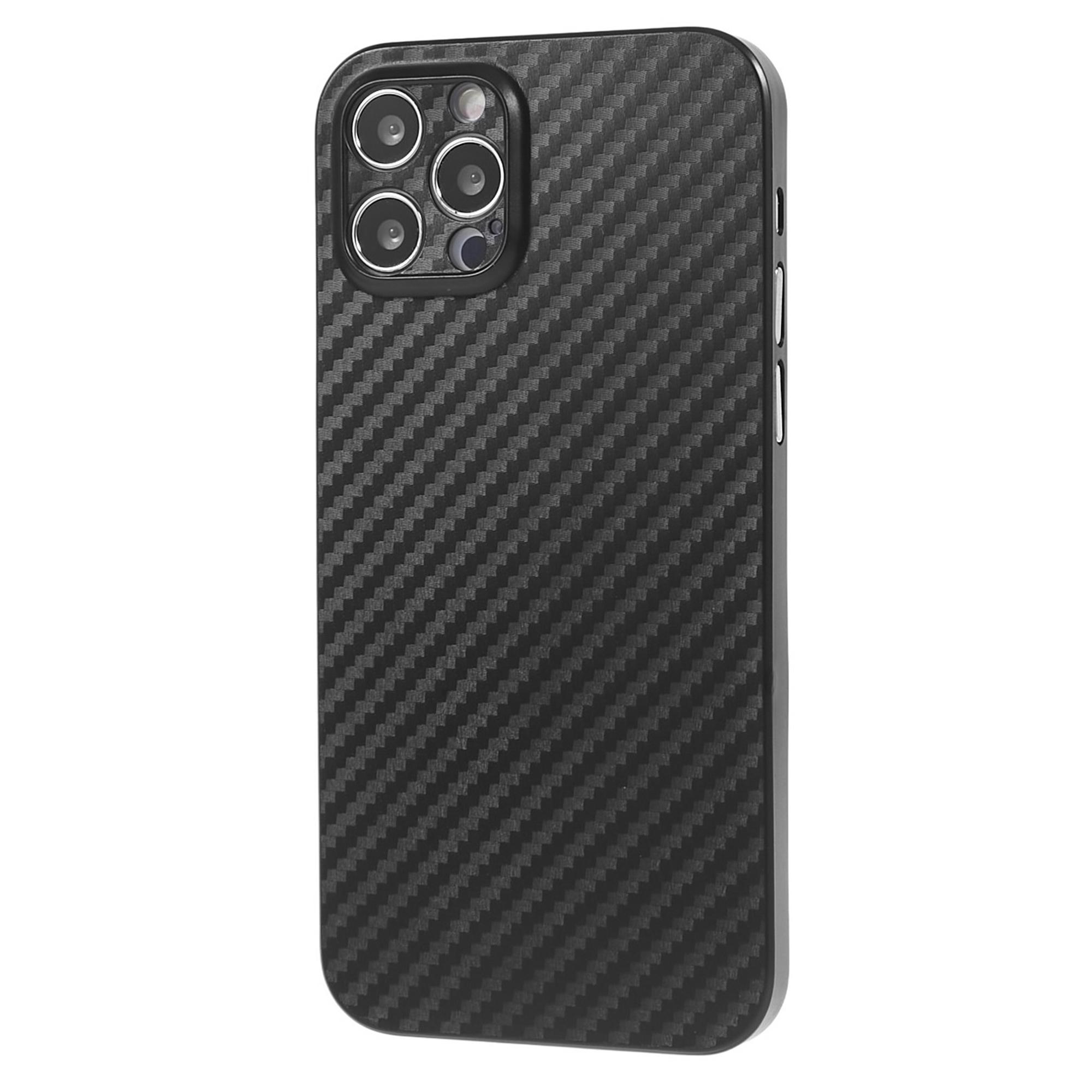 

For iPhone 12 Pro 6.1 inch Carbon Fiber Texture PC Cover Super Thin Phone Case (Precise Lens Cutout) Black
