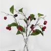 7PCS Cherry Faux Berry Branches Floral Arrangement Red Cherry Decorative Branches  Desktop Ornament