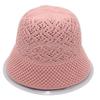 Bucket Hat Women'S Round Face Knitted Hat Versatile Bucket Hat Sweet Spring And Summer Beach Hat Straw Hat Hollow Sun Hat Breathable