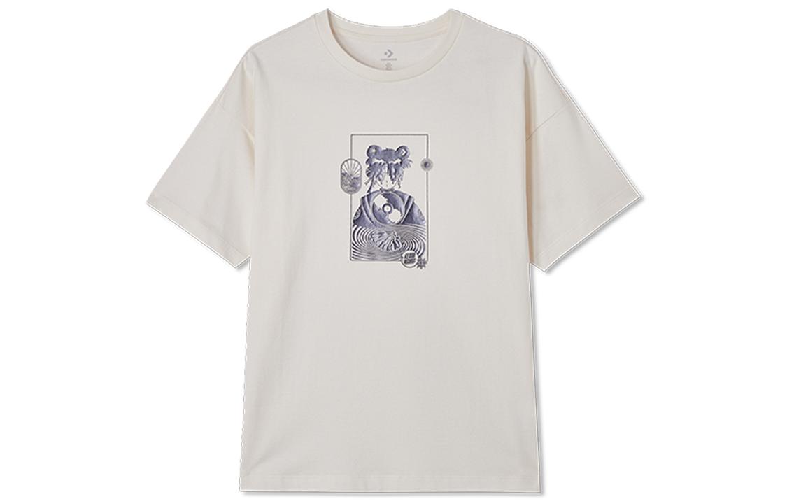 Converse Drop Shoulder Sleeve T Shirt Women s Ecru 10024878-A01 M