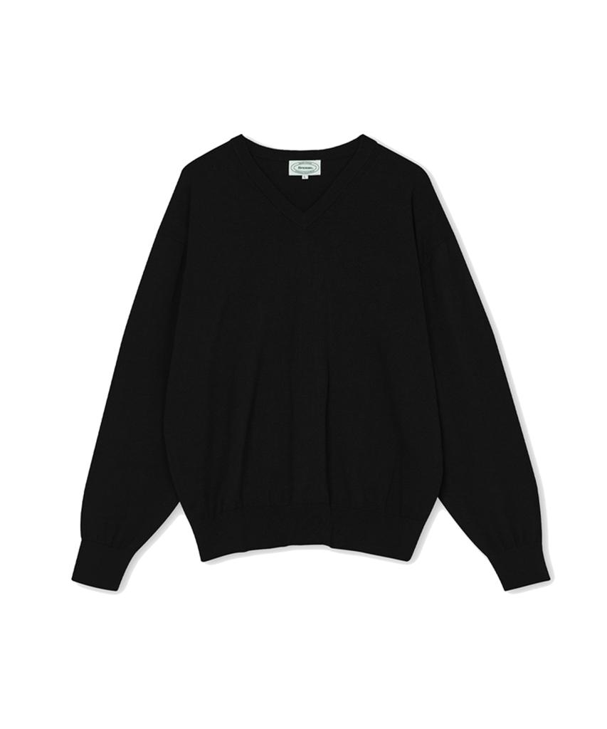 Beulumeon Cotton V-Neck Knit (Black)