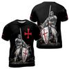 Men's Vintage Medieval Templars Graphic T-shirt Classic Cool Design Short Sleeved Retro Tees Casual O-neck Loose Simple T Shirts