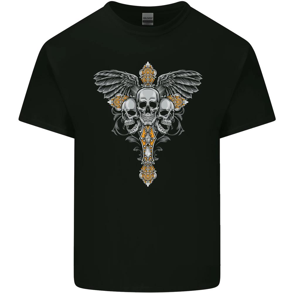 An Ornate Moth Skull Kids T-shirt Boys Girls XXXL
