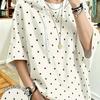Polka dot print polka dot cute style loose slim hooded jacket oversize fit hoodie for women
