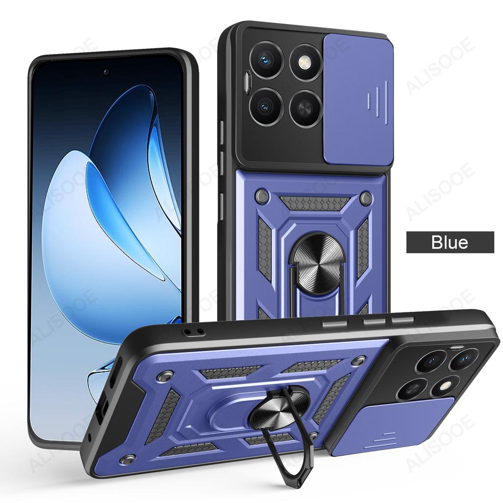 Slide Camera Cover for Honor X8C X7C X9C X6B X7B X8B X9B X6A X7A X8A X9A X6 X7 X8 Case Armor Ring Stand Holder Cover Capa Funda