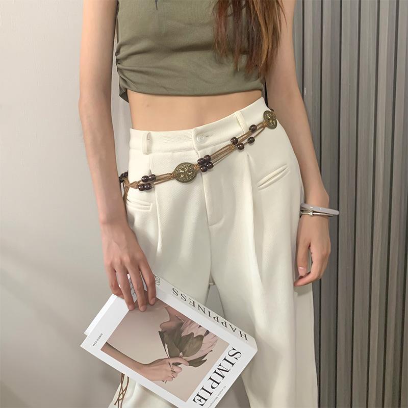 Retro Butterfly Tassel Waist Chain Y2K Trendy Bohemian Belts Summer Beach Accessories Vintage Ethnic Flower Bohemian Belt