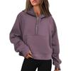 Autumn and Winter Yoga Clothes Women's Sports Half-chain Hoodie Sweater Loose Short Plus Velvet