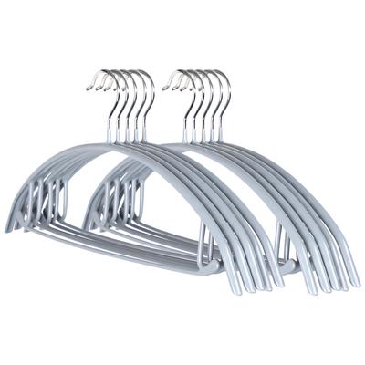 Hangers for Shape Retention Hanger for Everything from Laundry To Suit Silver Set of 10 [Expo Brand] Arched, Non-Slip [One Storage] Multi-Function