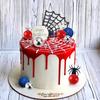 Spider Theme Cake Decor Glitter Spider Birthday Toppers Star Red Silver Blue Balls Cupcake Topper for Boys Men Baby Shower Party