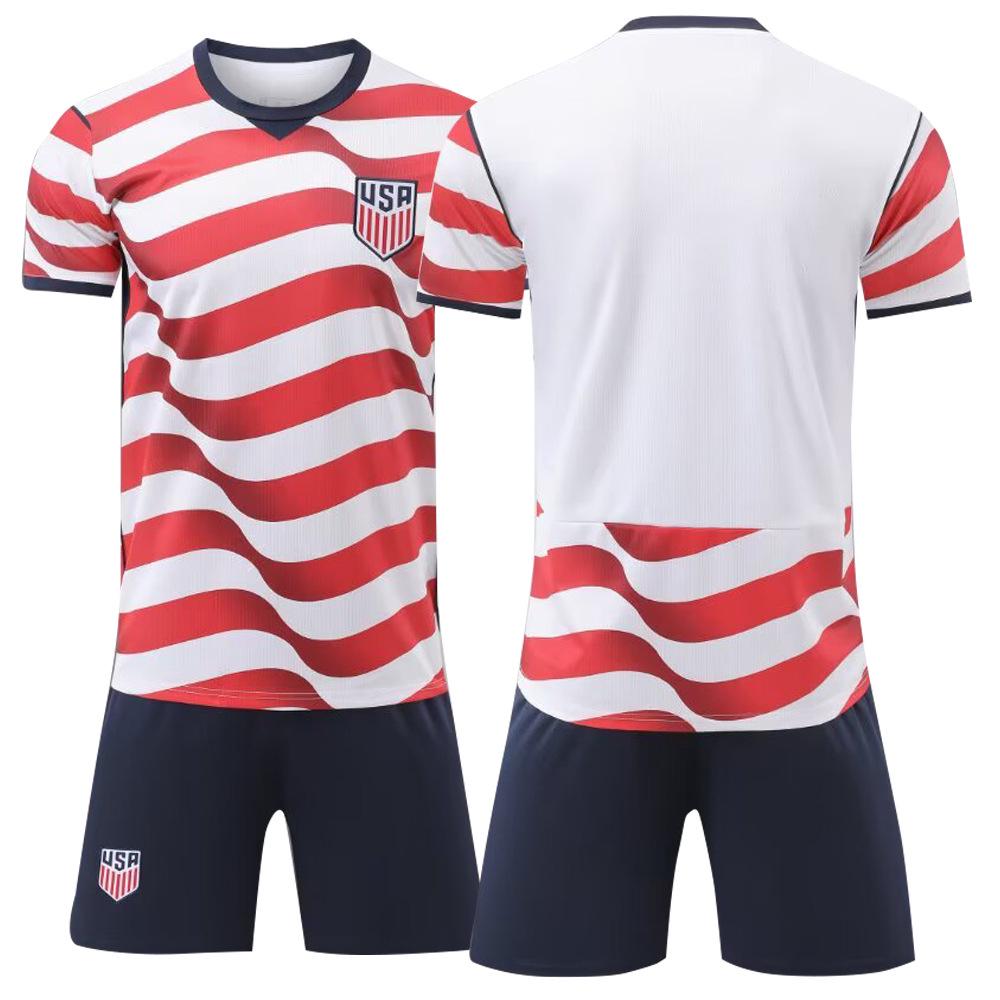 

2026 USA World Cup Men s Home & Away Quick-Dry Football Kit - Short Sleeve Summer Jersey Set 2XL / Height 185-190CM