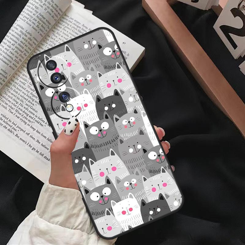 Funny Cat Collage Case For Honor 70 50 90 Lite 8X 9X X6 X7 X8 X9 Honor X8a X9a X7a X6a Magic 5 Pro Cover