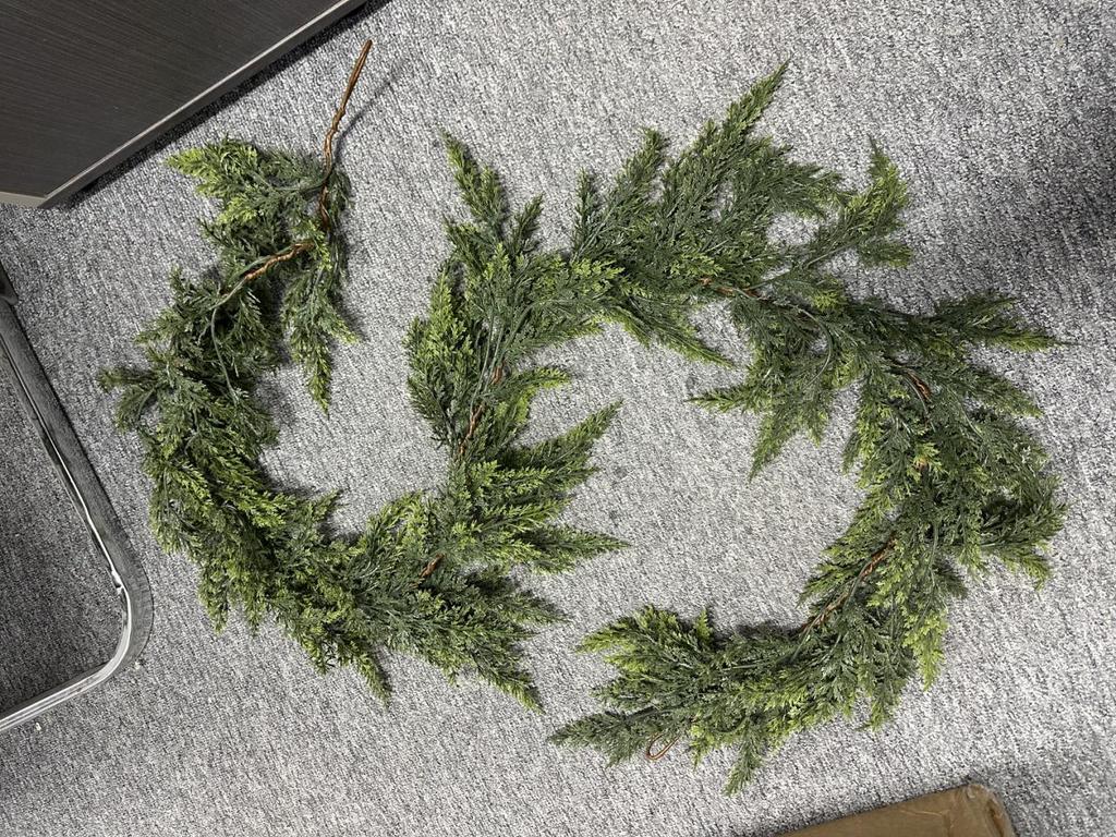 Artificial Simulation Christmas Leaf Cane Soft Feel Needle Vine Door Head Decoration Wall Hanging