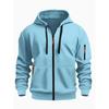 Zippered Cardigan Hoodie American Men's Cardigan Sweatshirt Multi-pocket Zippered Jacket
