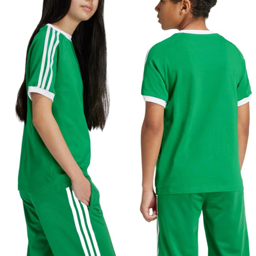 Adidas Originals T-Shirt Comfortable Fashion Versatile Short Sleeve Kids Tops Green IY7431