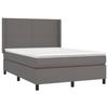 3132379 vidaXL Divan Bed with Mattress Grey 140x190 Cm Faux Leather