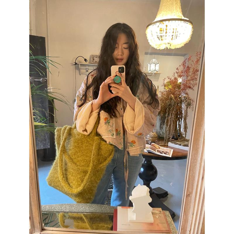 High-Capacity Tote Bag Women Autumn Winter Fried Egg Shoulder Bag Handbag Soft Travel Bag Girls