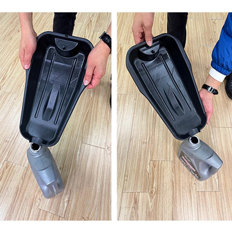 Car Oil Drip Pan 2.5L Durable Hard Plastic Portable Oil Holding Tray for Garage Vehicle Maintenance Auto Repair