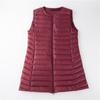 Women's Out-of-Season Korean Down Jacket - Slim Fit, Round Neck, Mid-Length, Zippered Winter Vest
