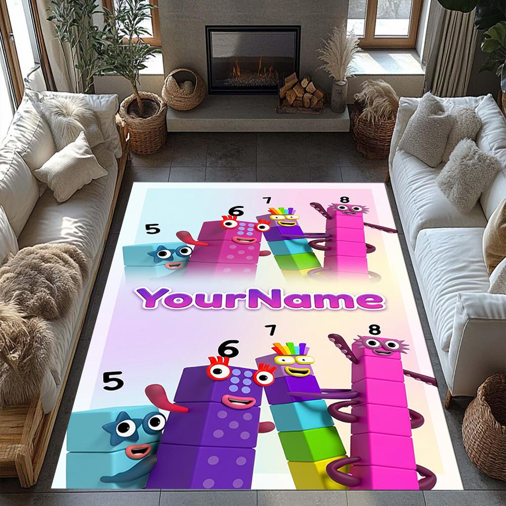 Numberblocks Customizable Name Floor Mat Design for Decorate room Kitchen Balcony Study room Antislip Carpet Office home decor