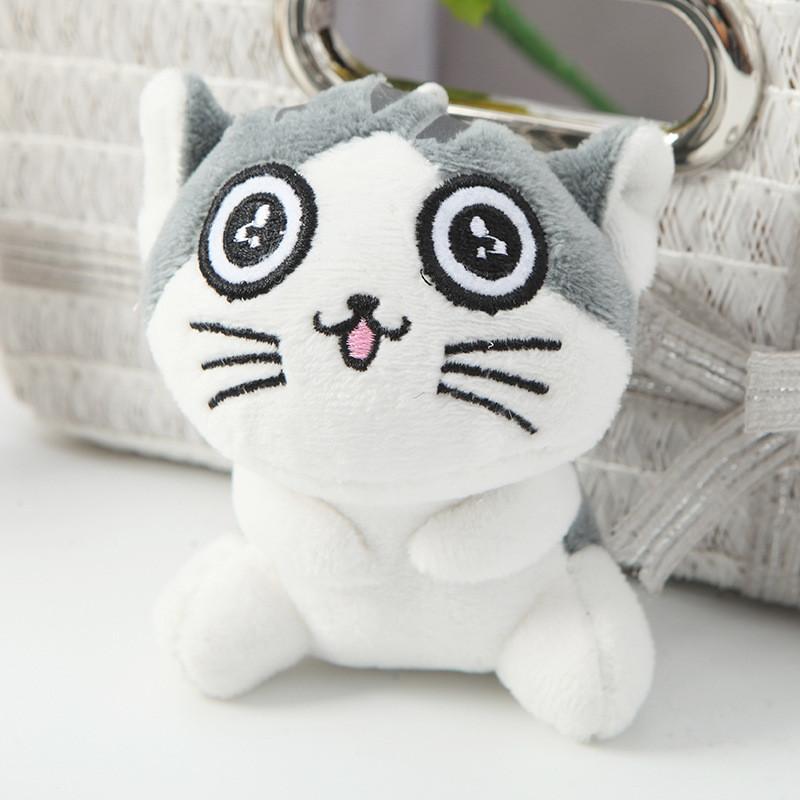 Crystal Soft 10cm Cat Plush Keychain Cute Kitten Stuffed Toy For Decoration