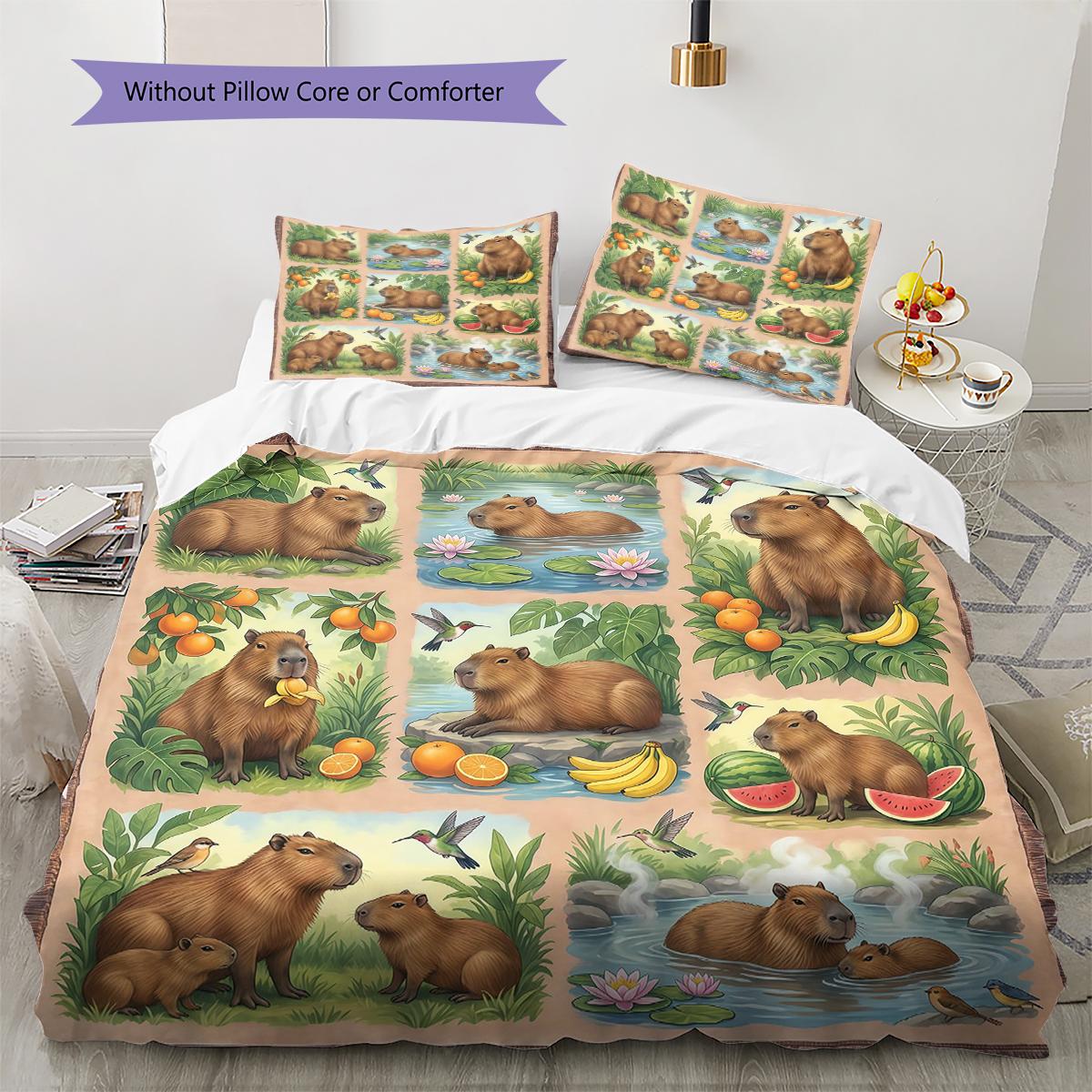 

Retro Oil Painting Animals Pattern Bedding,Quilt Set Quilt Cover Pillowcase Home Birthday Gift (1 * duvet cover + 2 * pillowcase, without core) 135x200cm