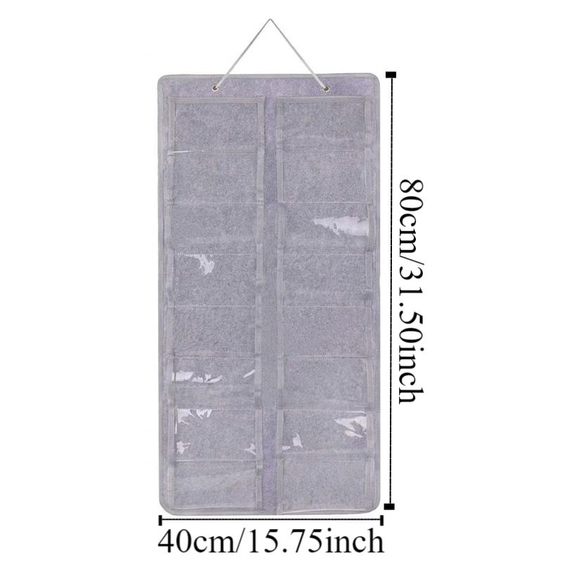 16 Fächer Sonnenbrillen-Aufbewahrung Hängende Tasche Sichtbares an der Wand montierbares Brillen-Display-Gestell Faltbarer staubdichter Sonnenbrillen-Organizer