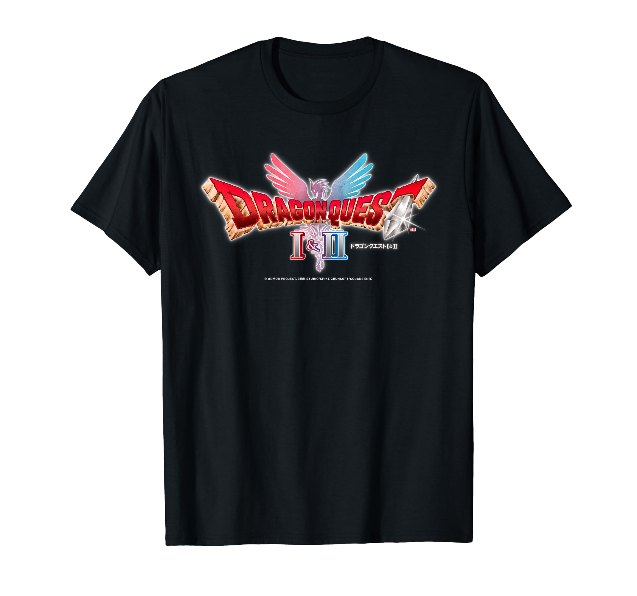 version Quest I title logo Official HD-2D Dragon II T-shirt чёрный 4700₽