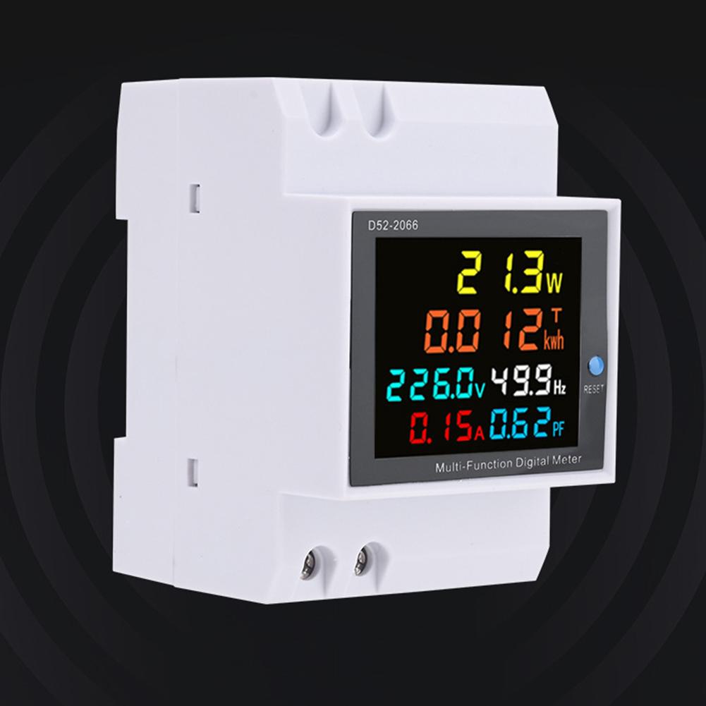 D52-2066 Multifunctional Digital Meter Single-Phase Voltage Current Power Meter Equipped With Full-View LCD Color Display