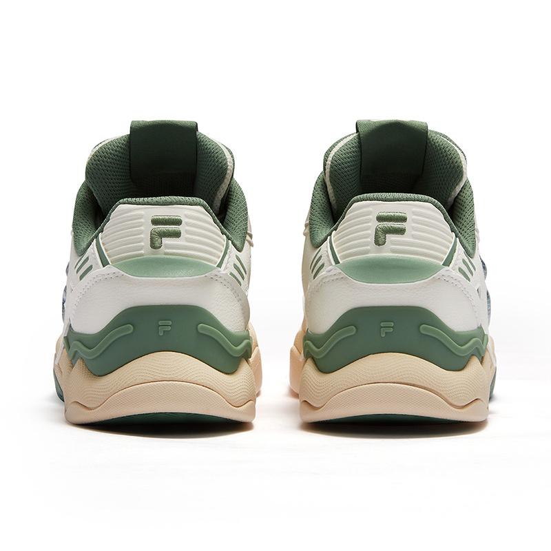 Fila Fusion Stylish Non-Slip Versatile Lace-Up Low-Top Skate Shoes Women sneaker White Green T12W432304FLG