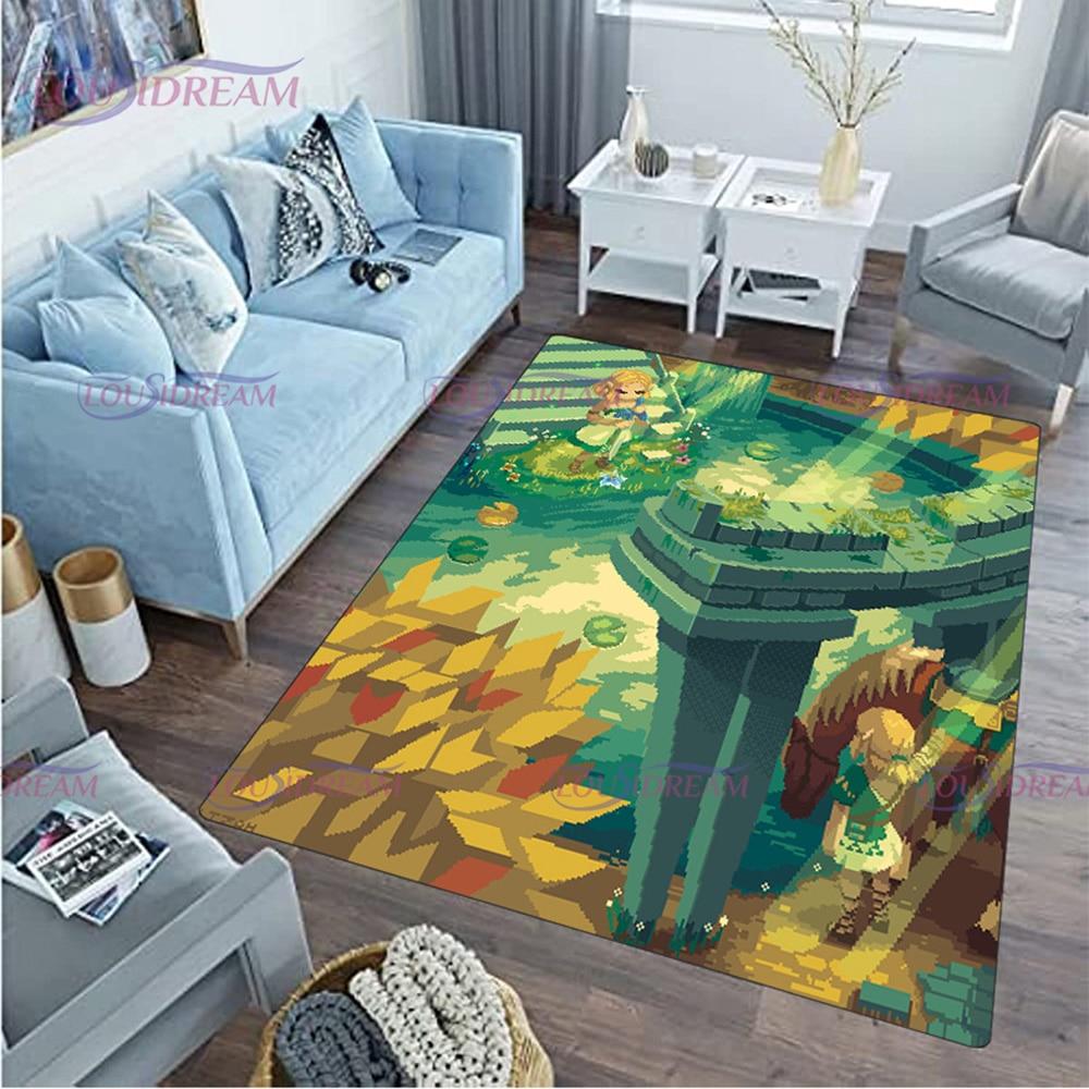 Cartoon Link-zalda Game Print Play Game Area Rug Sponge Washable Mat Bedroom Floor Mat Non-slip Bathroom Carpet Mat Door Carpet